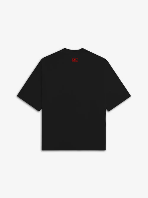 LTN Script Tee (Black/Red)